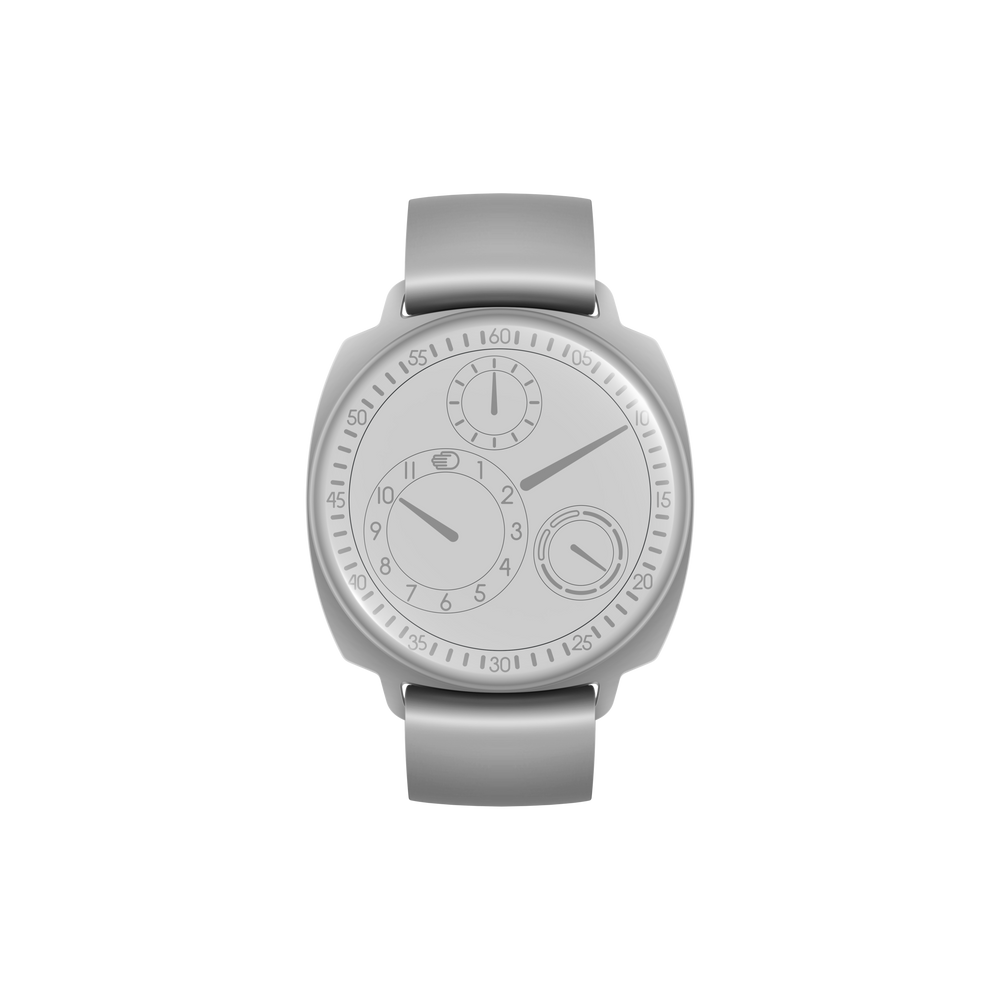 Grey rendering of the Ressence TYPE 1 Squared.