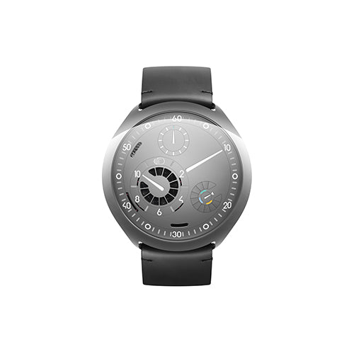 Official front view of Ressence Type 2 Grey satellite display